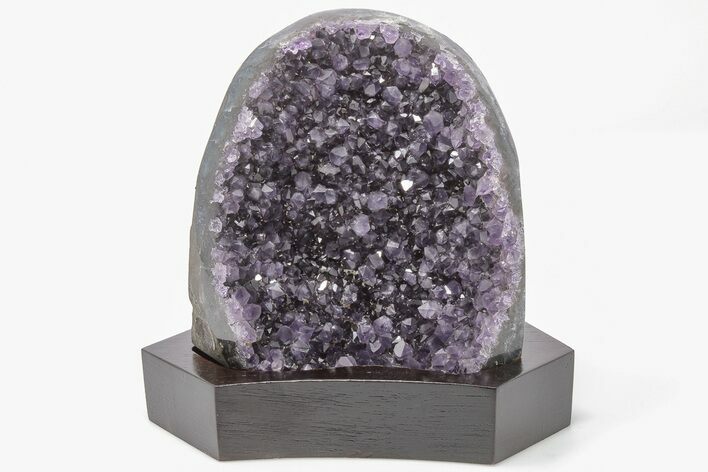 Amethyst Cluster With Wood Base - Uruguay #199830